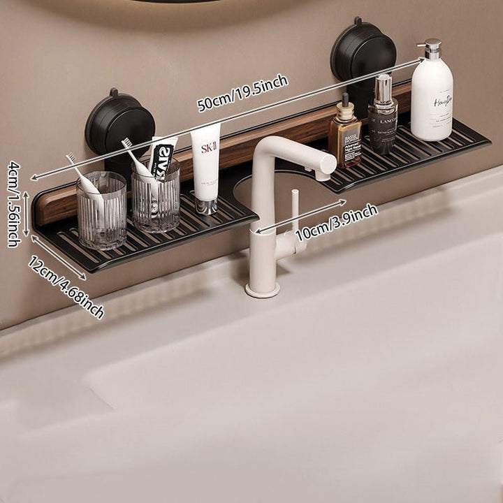 Faucet Rack | Nora No-Drill Suction Aluminum Bathroom Shelf