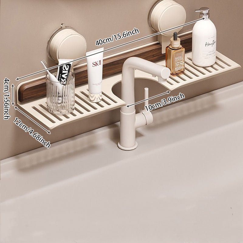 Faucet Rack | Nora No-Drill Suction Aluminum Bathroom Shelf