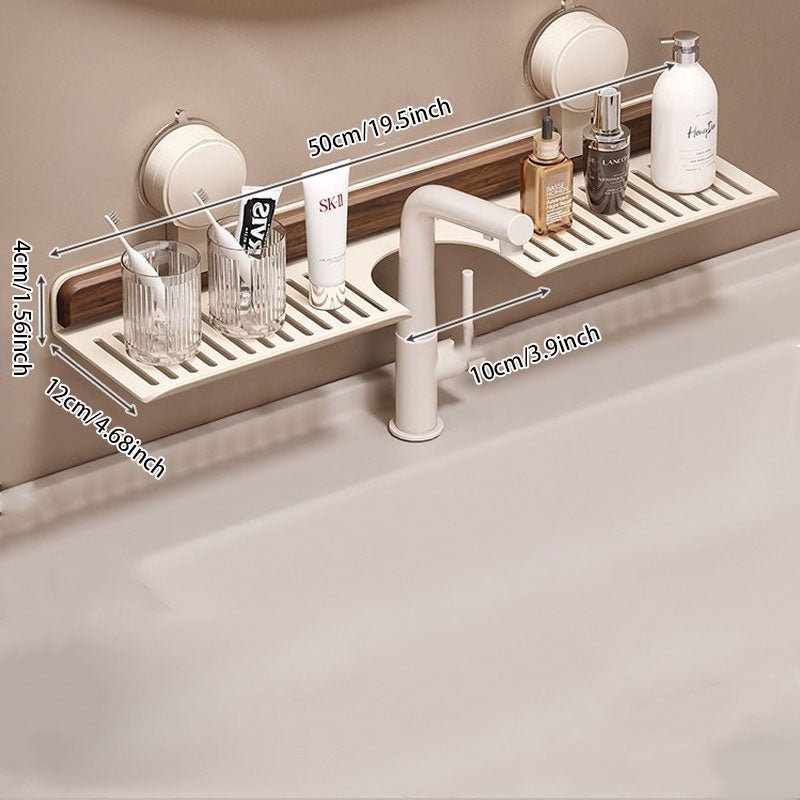 Faucet Rack | Nora No-Drill Suction Aluminum Bathroom Shelf