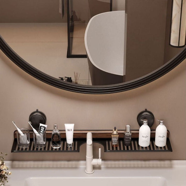 Faucet Rack | Nora No-Drill Suction Aluminum Bathroom Shelf