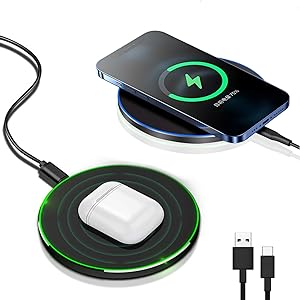 Round Wireless Charging Pad 30 W LED Status Ring Qi 2