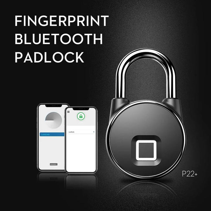 Fingerprint Padlock | Biometric &amp; Bluetooth | IP65 | USB Rechargeable | 10 Fingerprints | 3-Month Battery