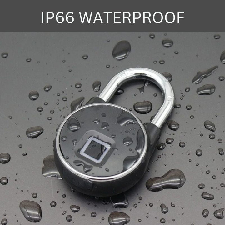Fingerprint Padlock | Biometric &amp; Bluetooth | IP65 | USB Rechargeable | 10 Fingerprints | 3-Month Battery