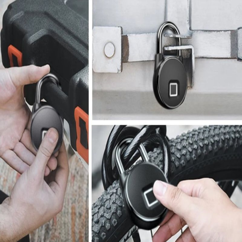Fingerprint Padlock | Biometric &amp; Bluetooth | IP65 | USB Rechargeable | 10 Fingerprints | 3-Month Battery