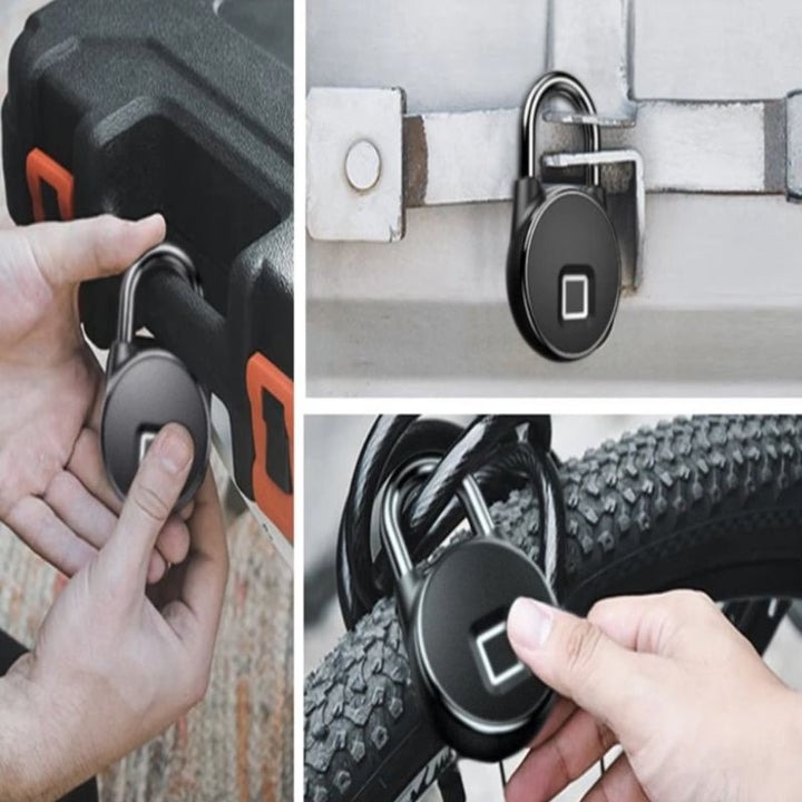 Fingerprint Padlock | Biometric &amp; Bluetooth | IP65 | USB Rechargeable | 10 Fingerprints | 3-Month Battery