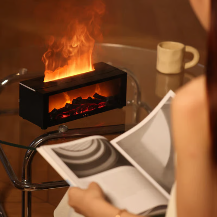 Fireplace Flame Diffuser Humidifier with Remote | LED Simulated Flame Effect