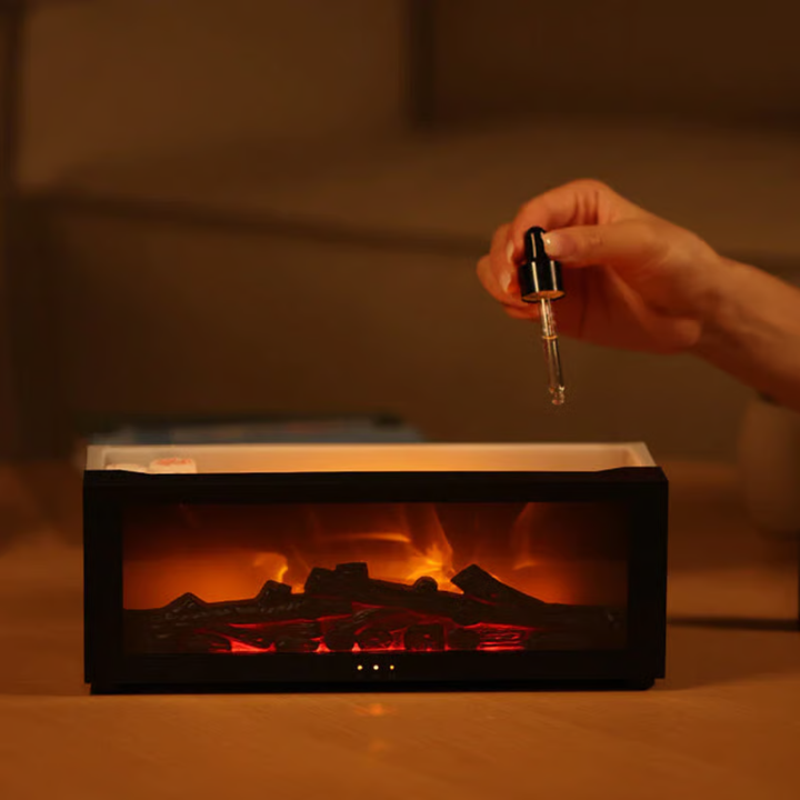 Fireplace Flame Diffuser Humidifier with Remote | LED Simulated Flame Effect