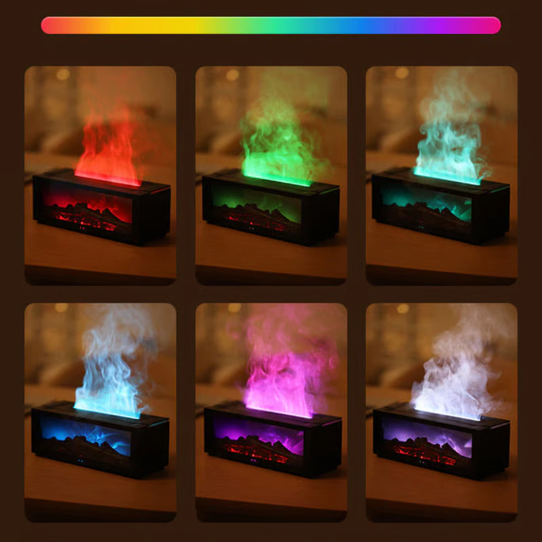 Fireplace Flame Diffuser Humidifier with Remote | LED Simulated Flame Effect