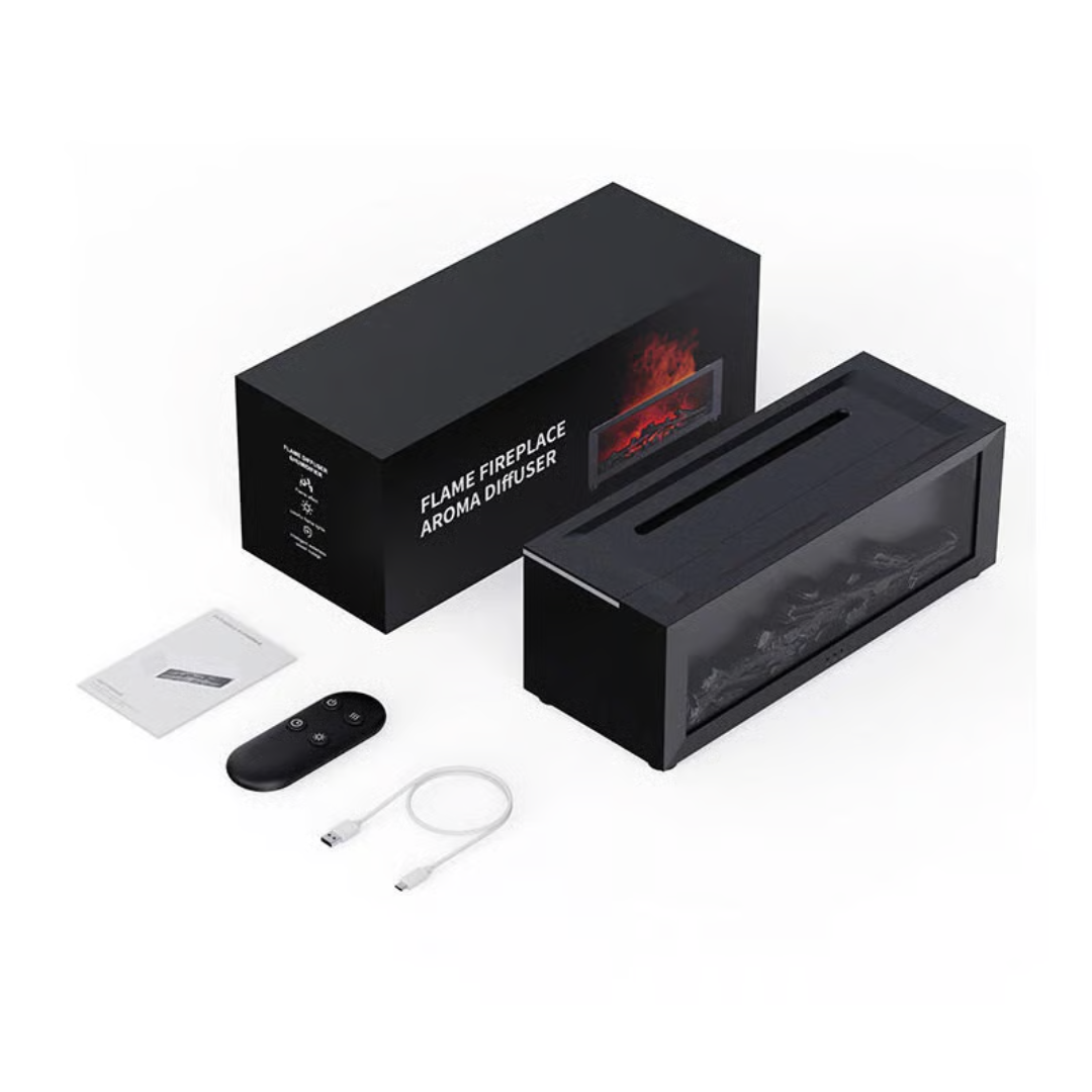 Fireplace Flame Diffuser Humidifier with Remote | LED Simulated Flame Effect