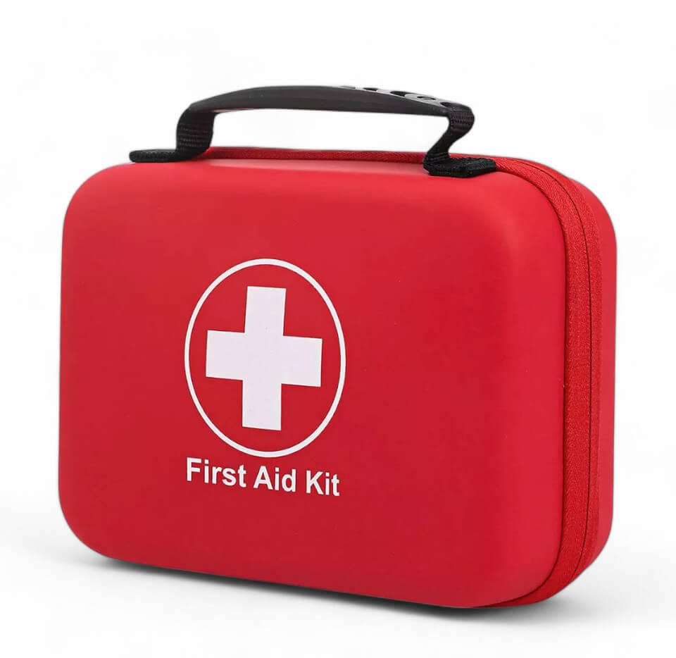First Aid Kit 110 Pieces | Home, Car &amp; Travel Emergency Bag | Bandages, Tourniquets, CPR Mask &amp; Scissors Included