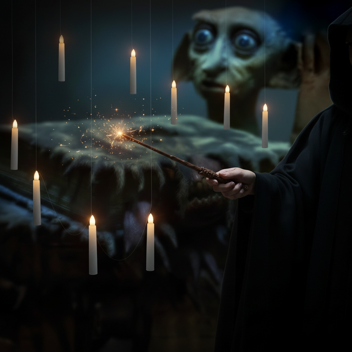 Flameless LED Taper Candles Halloween | Remote Control &amp; Floating Design | Battery Operated Warm White Flickering Effect