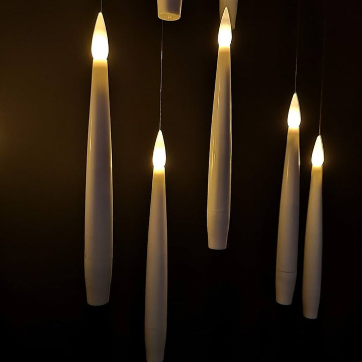Flameless LED Taper Candles Halloween | Remote Control &amp; Floating Design | Battery Operated Warm White Flickering Effect