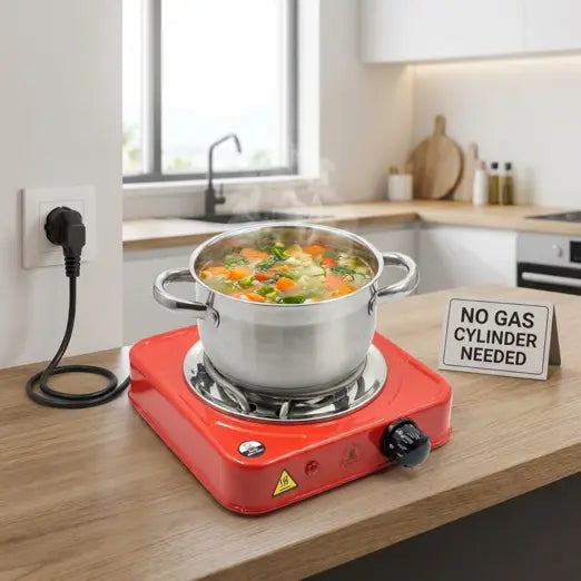 Electric Hot Plate Portable Compact 1000 W Flameless with Any Cookware 4