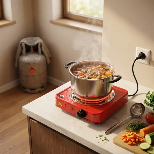 Electric Hot Plate Portable Compact 1000 W Flameless with Any Cookware 10