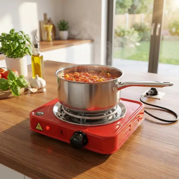 Electric Hot Plate Portable Compact 1000 W Flameless with Any Cookware 8