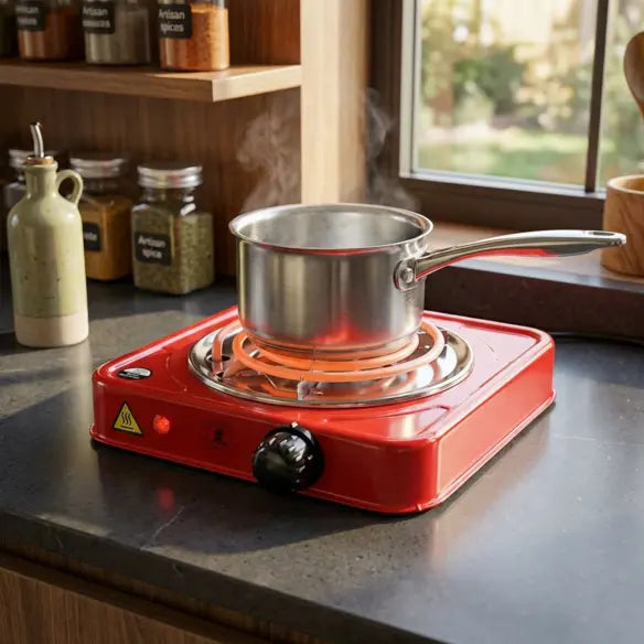 Electric Hot Plate Portable Compact 1000 W Flameless with Any Cookware 9