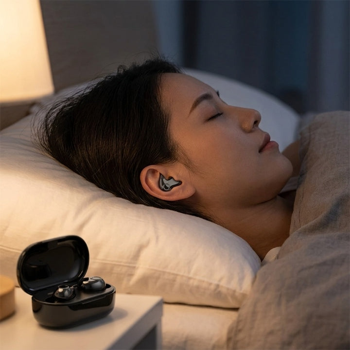 Flat In-Ear Bluetooth Headphones for Side Sleepers | 10.6 mm Ultra-Slim Profile | 24-Hour Battery, IPX5 Splash-Resistant