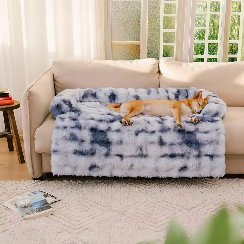 Fluffy Calming Dog Bed | Non-Slip Base | Machine Washable | 4 Sizes | Sofa Mat