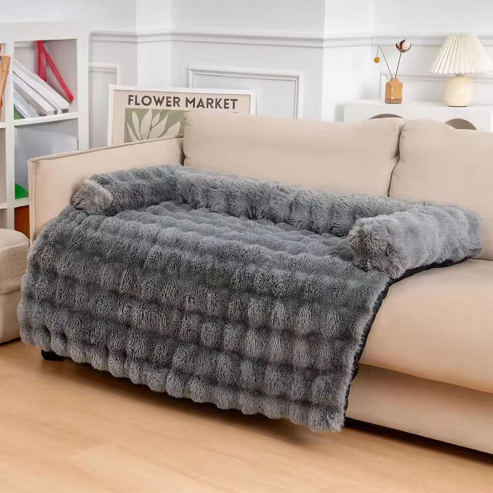 Fluffy Calming Dog Bed | Non-Slip Base | Machine Washable | 4 Sizes | Sofa Mat