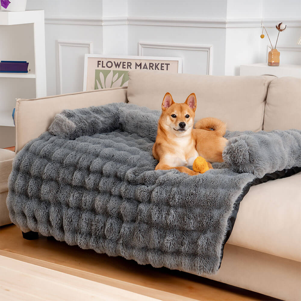 Fluffy Calming Dog Bed | Non-Slip Base | Machine Washable | 4 Sizes | Sofa Mat