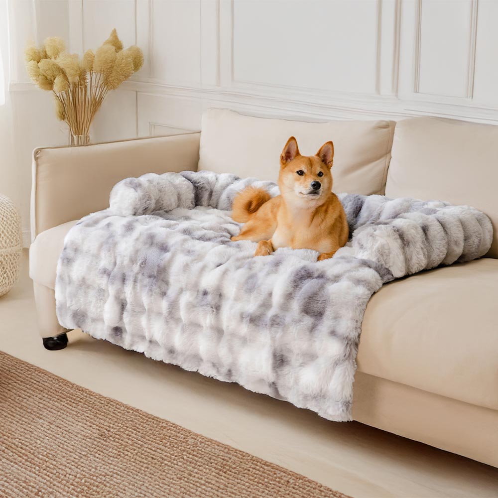 Fluffy Calming Dog Bed | Non-Slip Base | Machine Washable | 4 Sizes | Sofa Mat