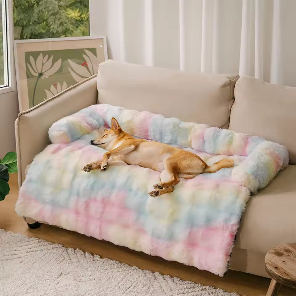 Fluffy Calming Dog Bed | Non-Slip Base | Machine Washable | 4 Sizes | Sofa Mat