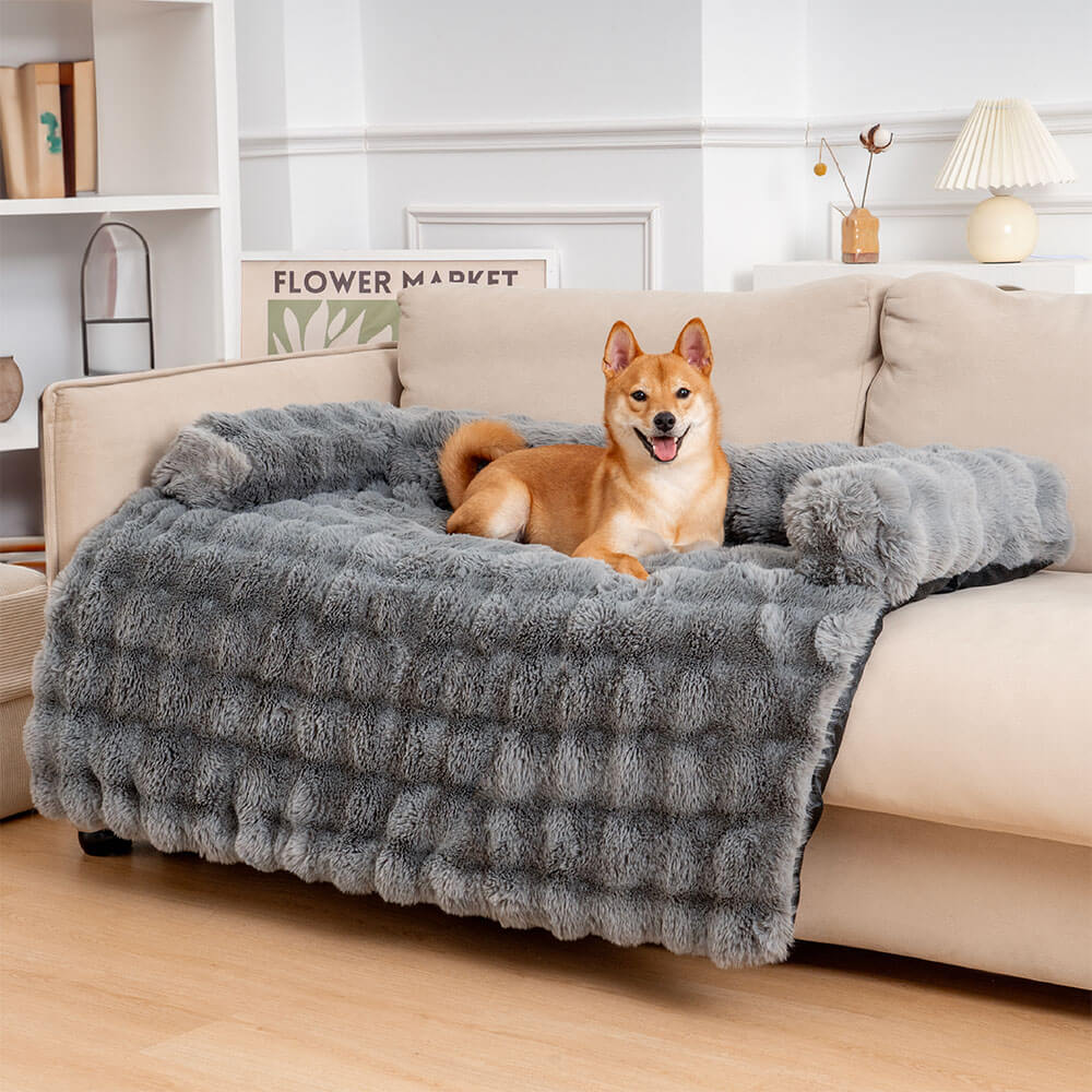 Fluffy Calming Dog Bed | Non-Slip Base | Machine Washable | 4 Sizes | Sofa Mat