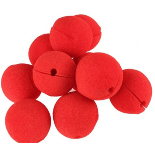 Foam Clown Nose Costume Prop | 1 to 100-Piece Bulk Packs | Soft Reusable Sponge for Parties, Halloween &amp; Circus Shows
