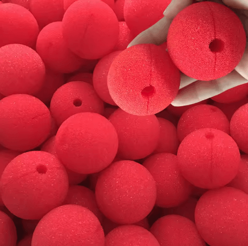 Foam Clown Nose Costume Prop | 1 to 100-Piece Bulk Packs | Soft Reusable Sponge for Parties, Halloween & Circus Shows