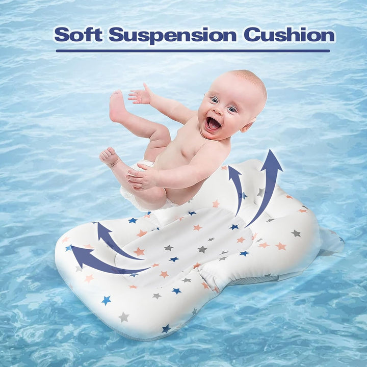 Foldable Baby Bath Tub | Digital Temperature Sensor | Soft Cushion | Non-Toxic PP+TPE | Ages 0–6