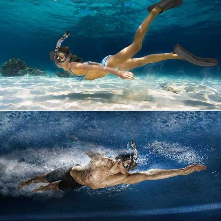 Foldable Snorkel Mask | Hinged Tube, Adjustable Strap