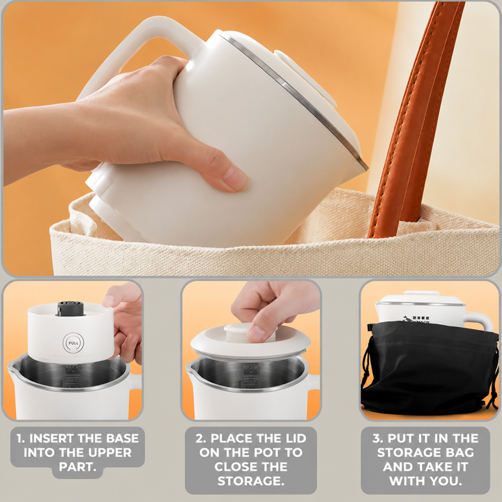 Foldable Travel Electric Kettle | Collapsible With A Lid