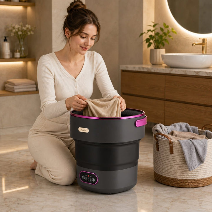 Foldable Washing Machine | 5 Wash Modes | 40dB Quiet Operation | Compact &amp; Portable