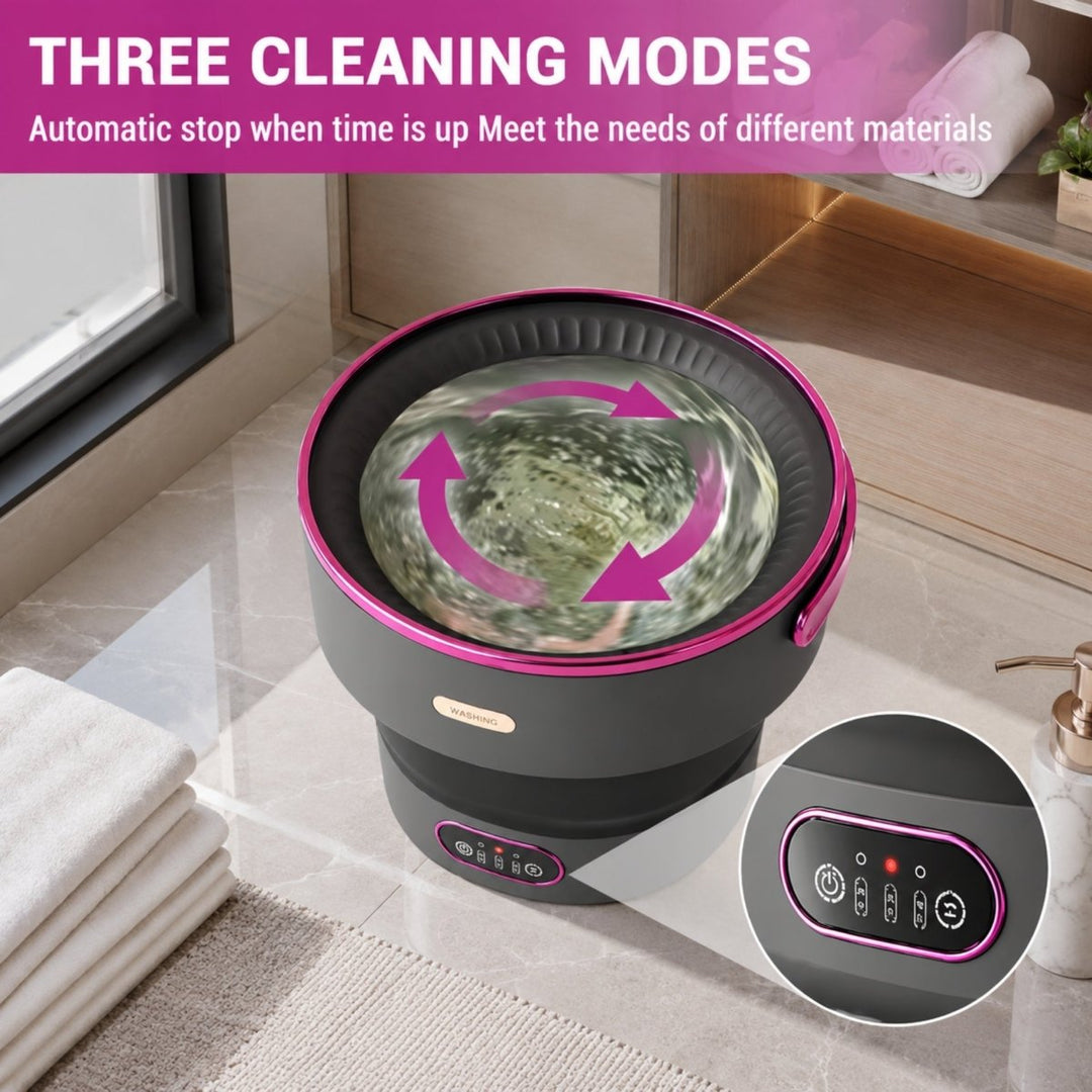 Foldable Washing Machine | 5 Wash Modes | 40dB Quiet Operation | Compact &amp; Portable