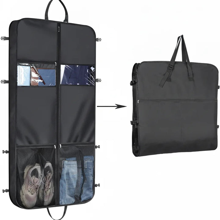 Foldable garment bag with multiple pockets for travel 0