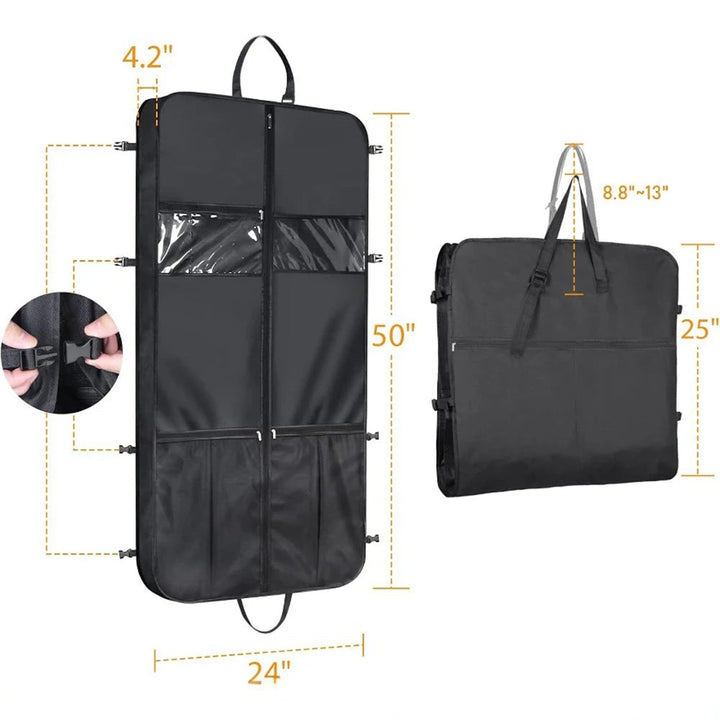 Foldable garment bag with multiple pockets for travel 4