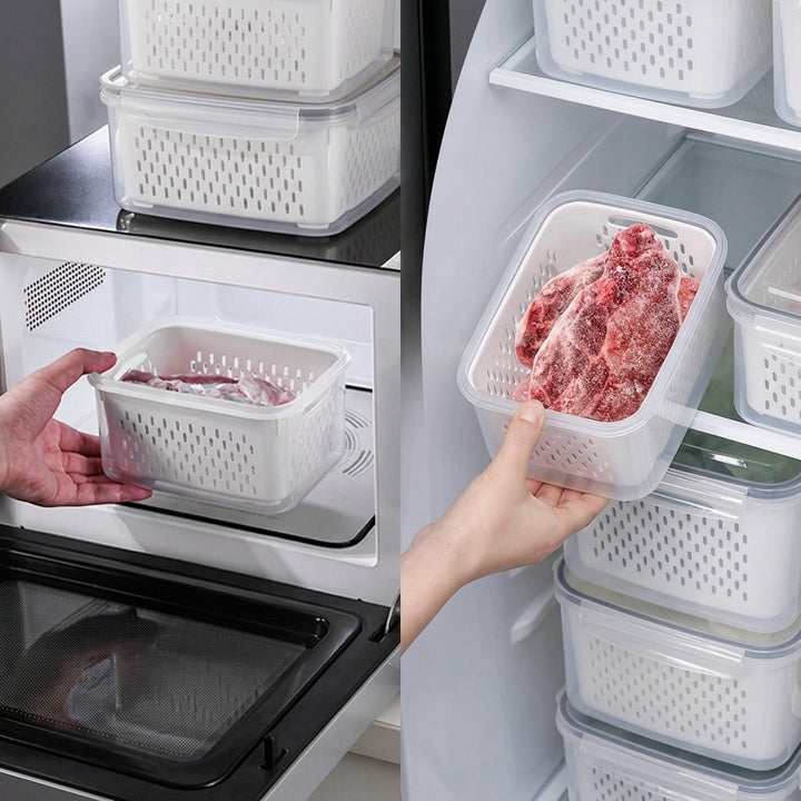 Food Storage Container | Lift-Out Drain Basket, Stacking