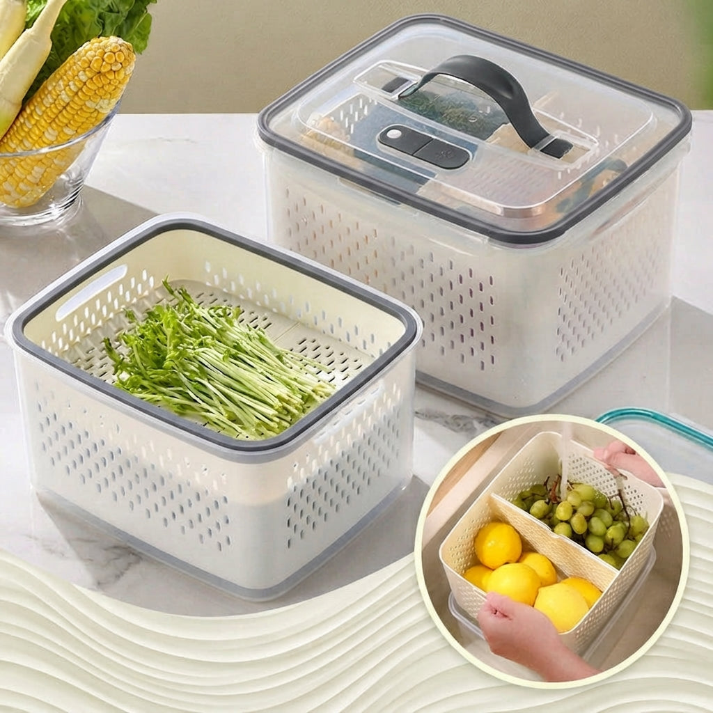 Food Storage Container | Lift-Out Drain Basket, Stacking