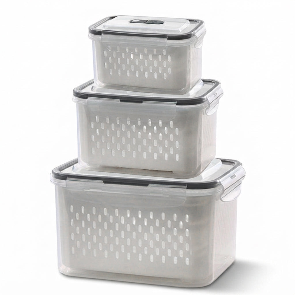 Food Storage Container | Lift-Out Drain Basket, Stacking