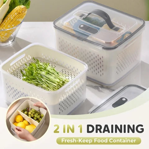 Food Storage Container | Lift-Out Drain Basket, Stacking