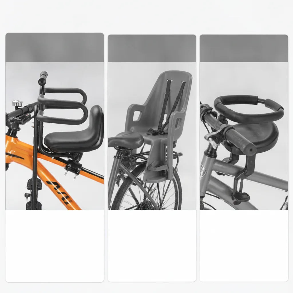 Front Child Bike Seat | Foldable Carbon Steel Mount