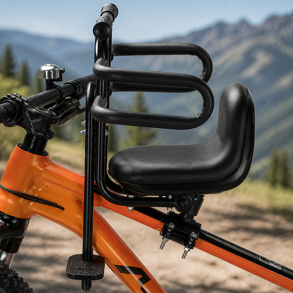 Front Child Bike Seat | Foldable Carbon Steel Mount