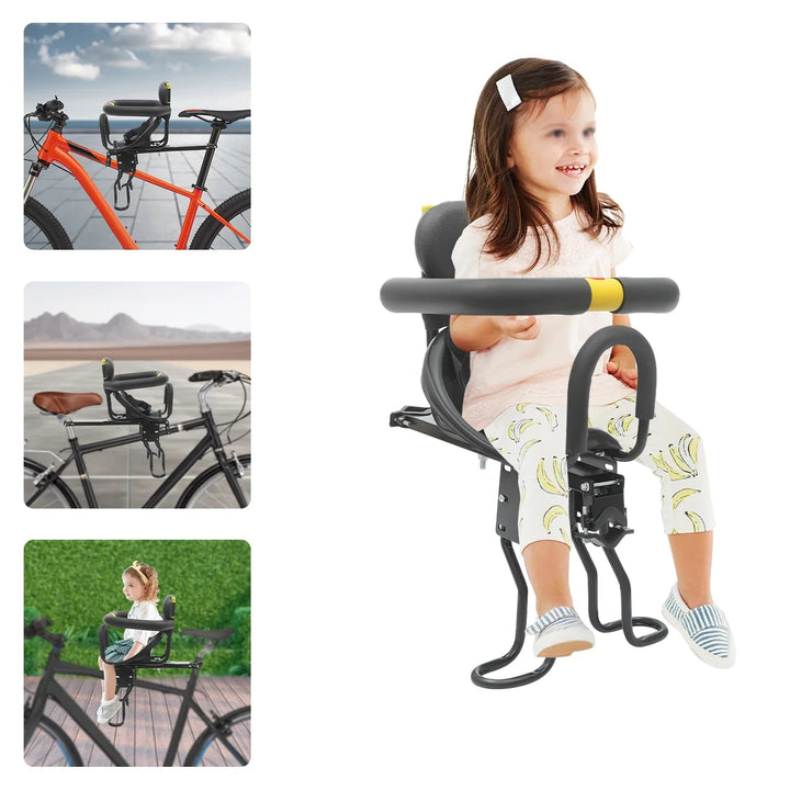 Front-Mounted Child Bike Seat | Ages 8 Months–6 Years | Up to 35kg / 77lbs | Adjustable | 2 Mounting Options