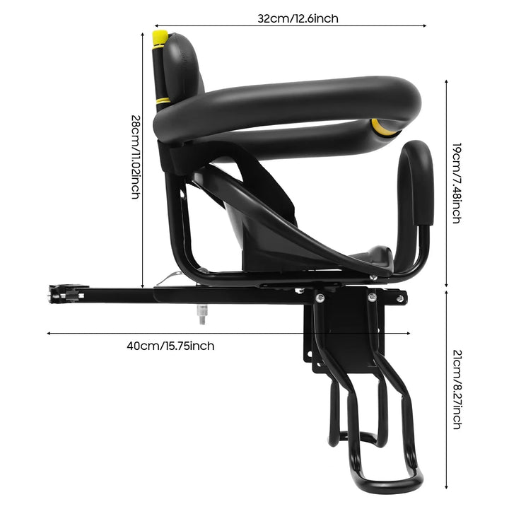 Front-Mounted Child Bike Seat | Ages 8 Months–6 Years | Up to 35kg / 77lbs | Adjustable | 2 Mounting Options