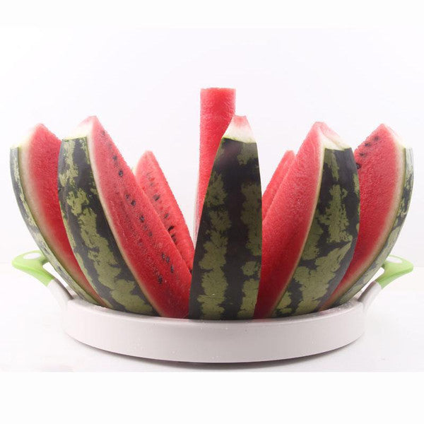 Fruit &amp; Vegetable Slicer Stainless Steel | 12-Slice One-Motion Blade | Cuts Through Melon &amp; Pineapple Skins Fast
