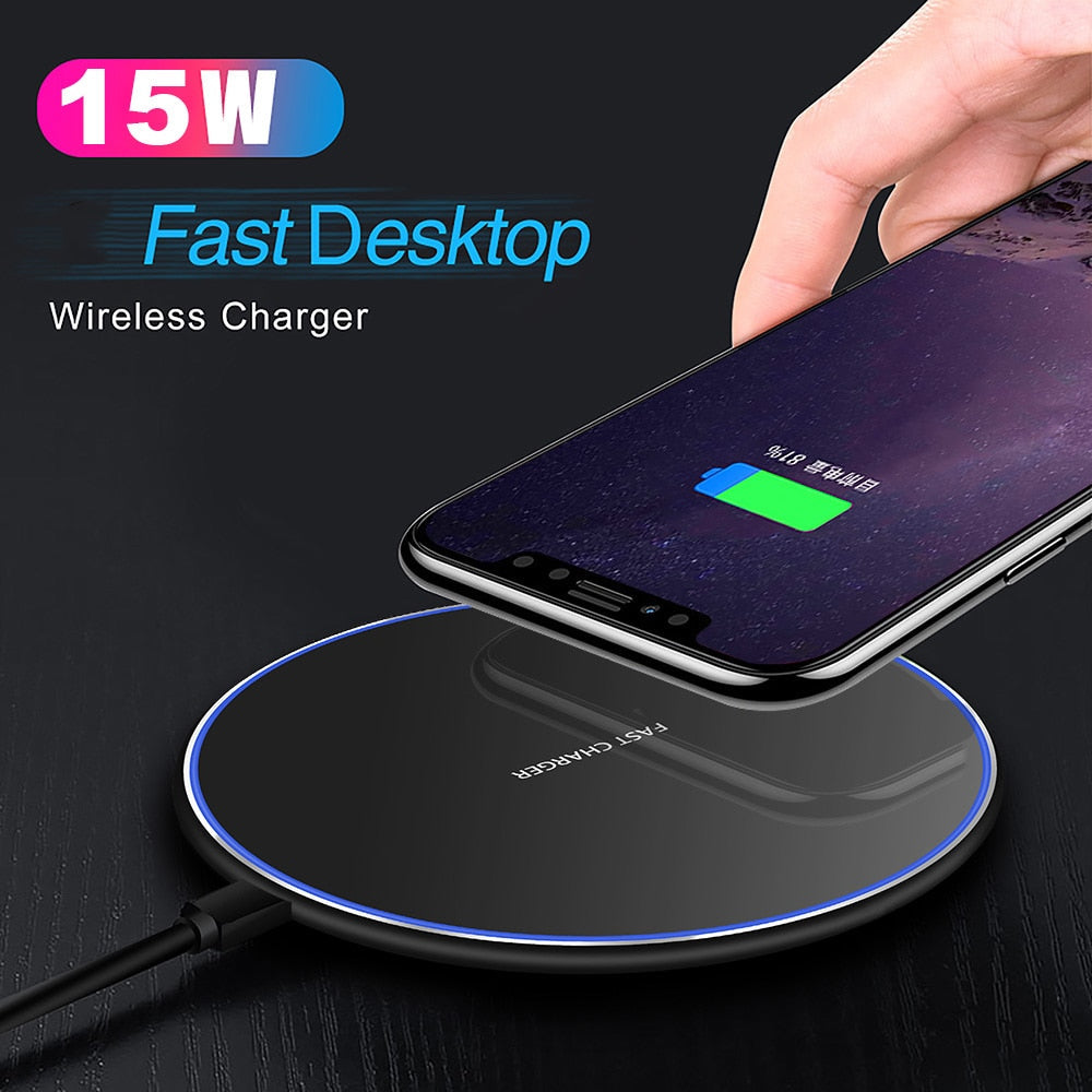 Round Wireless Charging Pad 30 W LED Status Ring Qi 7