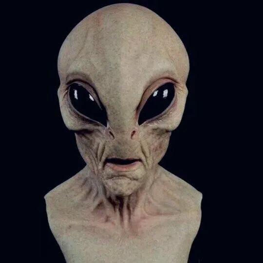 Full Head Alien Mask for Halloween | Hand-Painted Latex Design | Breathable, Reusable Full-Face Costume Accessory