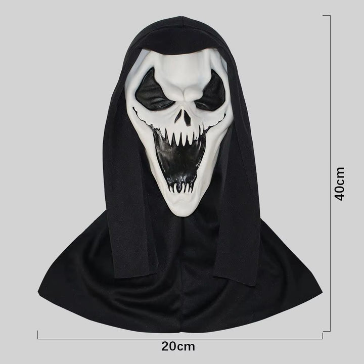 Full Head Latex Scream Mask Halloween Costume | Red Tongue Horror Design with Breathable Openings | Flexible Reusable