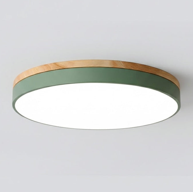 LED Ceiling Light | Natural Wood & Metal | 30cm, 40cm & 50cm | 3000K Warm White | Hardwired | 220V