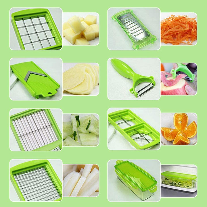12-in-1 Vegetable Cutter with Interchangeable Blades | Hand Guard &amp; Compact Container | Fast, Safe Vegetable Prep 4